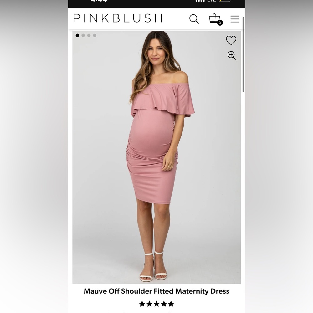 Pinkblush brand Maternity Off Shoulder Rouched Dress